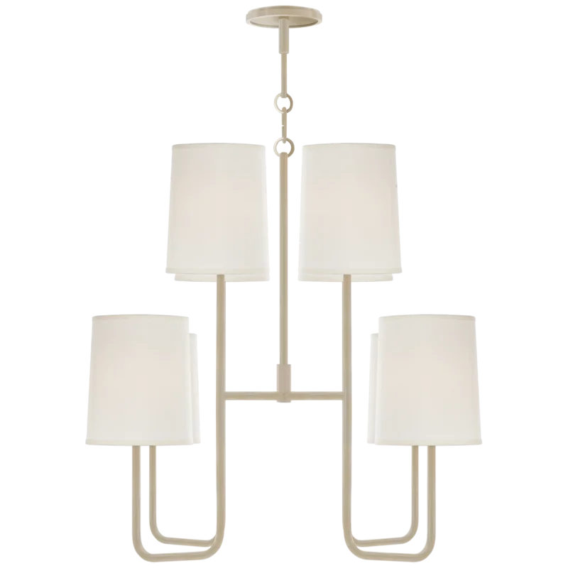 Go Lightly China White Crystal 8-Light Plug-in Chandelier