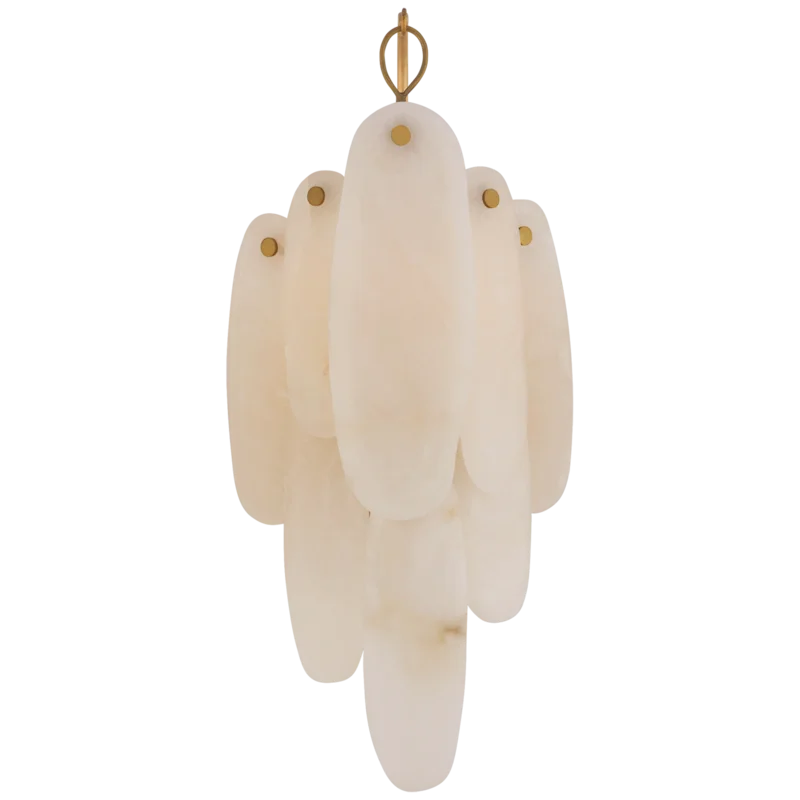 Cora Antique-Burnished Brass Dimmable Sconce with Alabaster Shades