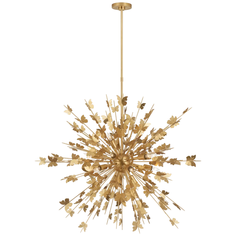 Farfalle Gold Crystal 18-Light Organic Elegance Chandelier