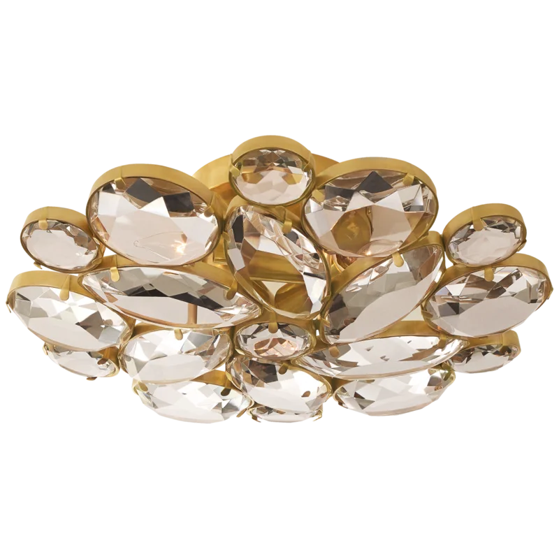Lloyd Soft Brass 3-Light Indoor/Outdoor Flush Mount with Glass Accents