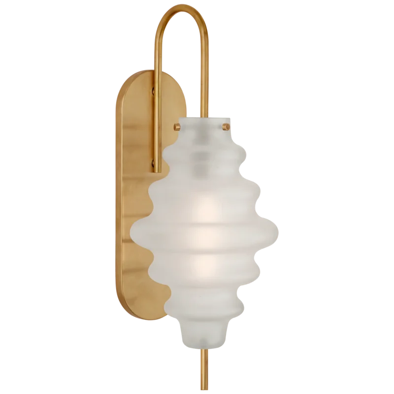 Elegante Bronze Dimmable Sconce with Volcanic Glass Shade, 17.5"