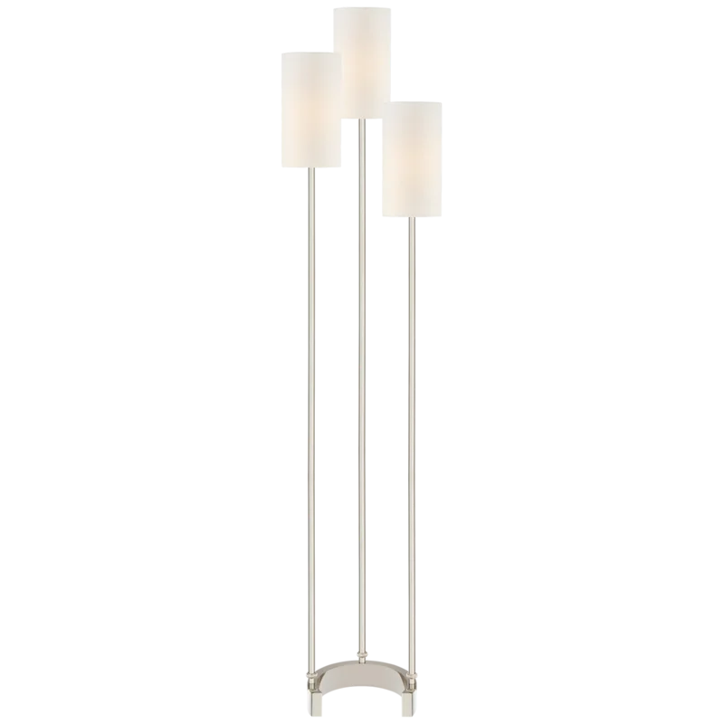 Edison Adjustable 67'' Polished Nickel Floor Lamp with Linen Shade