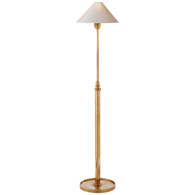 Edison Adjustable 39.5" Outdoor Floor Lamp in Hand-Rubbed Antique Brass