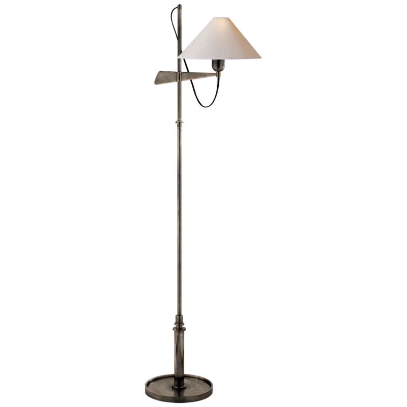 Edison Adjustable 50" Bronze Floor Lamp with Paper Shade
