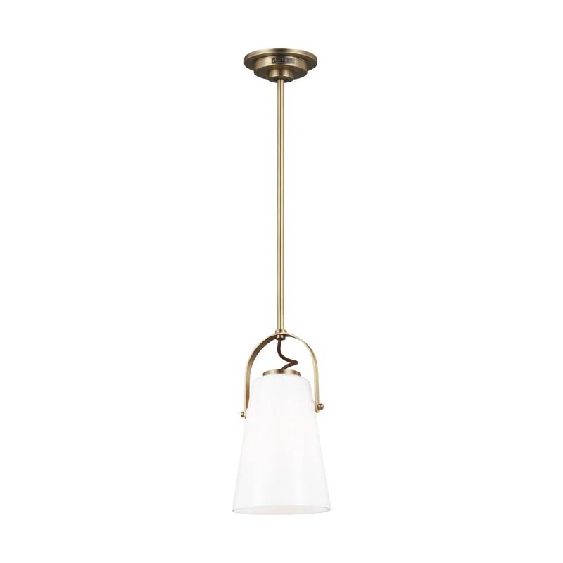 Mini Hazel Time Worn Brass Glass Pendant Light