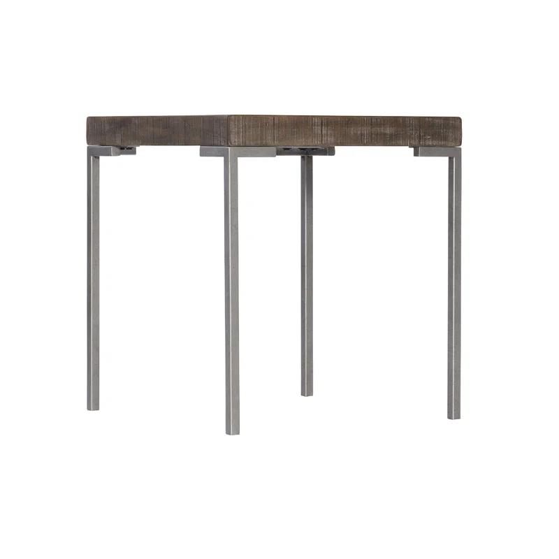 Loft Urban Sable Brown Square End Table with Grey Mist Metal Legs