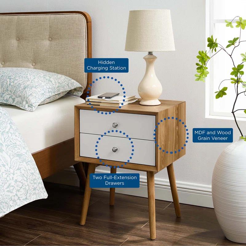 Modway Ember Wood Mid-century Modern Nightstand