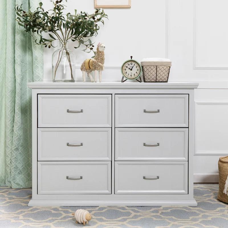 Cloud Grey Elegance 50" Sophisticated 6-Drawer Dresser