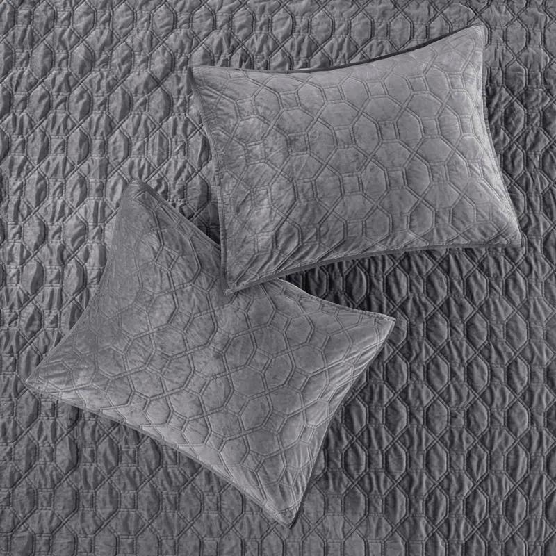 Madison Park Harper 3 Piece Velvet Quilt Set