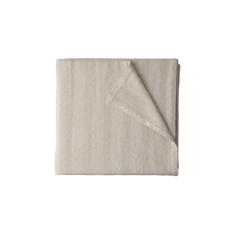 Raffia and White Cotton Chevron Queen Blanket - Machine Washable and Reversible