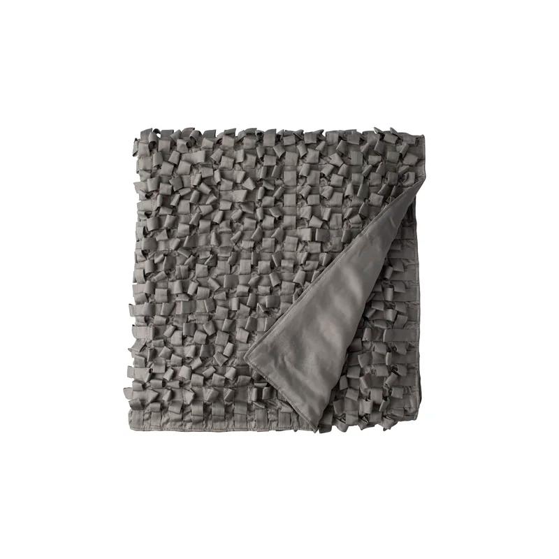 Pewter Blue Silk Reversible Throw Blanket