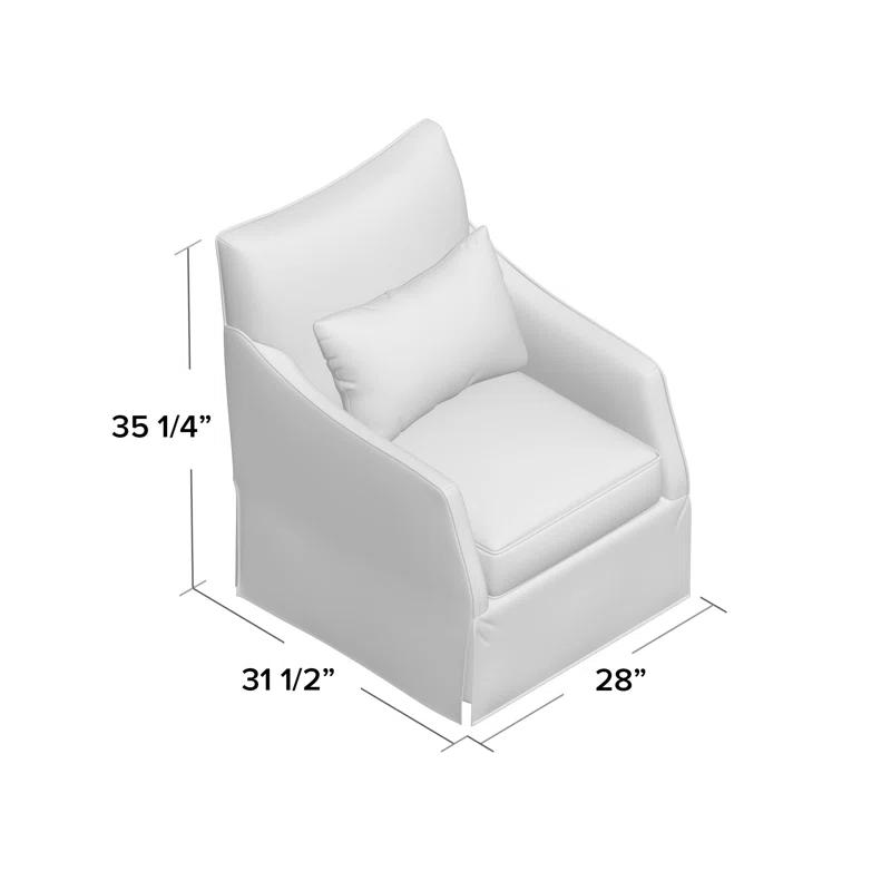 Martha Stewart London Farmhouse Skirted Swivel Chair with Lumbar Pillow