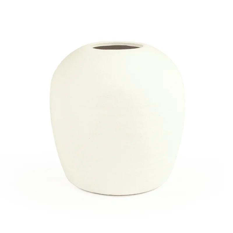 Elegant Matte White Ceramic Table Vase 11.5"