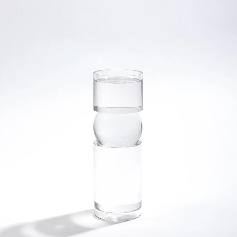 Elegant 11.5" Crystal Glass Candlestick Holder for 3" Pillar