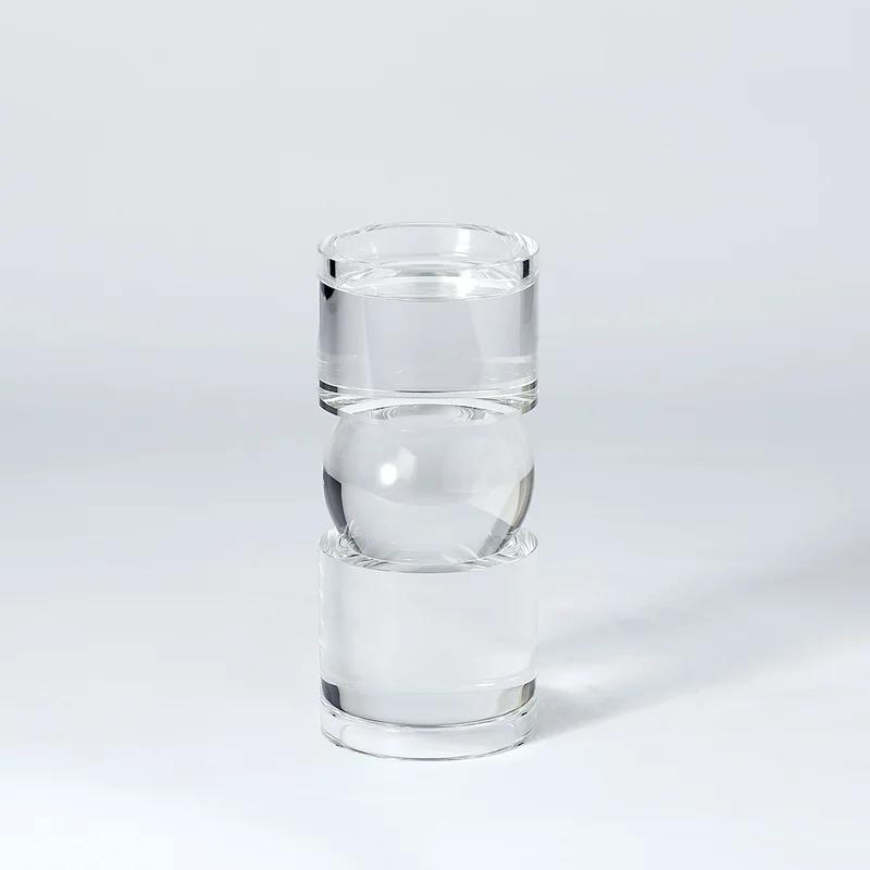 Elegant 9" Crystal Glass Candlestick Holder for 3" Pillar