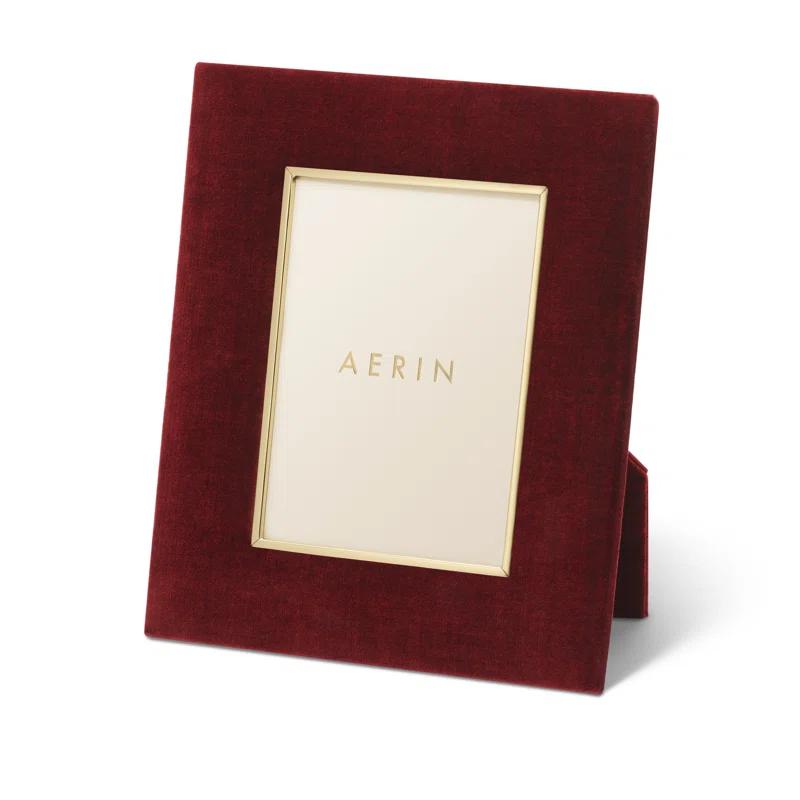 AERIN Valentina Matte Velvet Picture Frame in Cinnabar | Wayfair