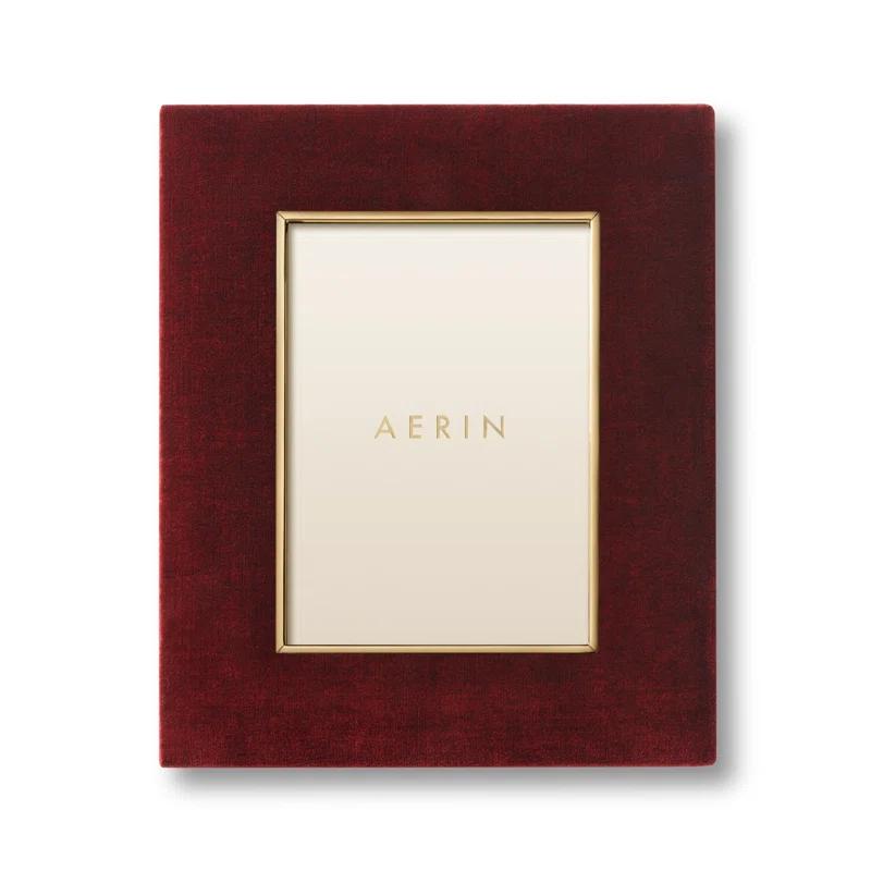 AERIN Valentina Matte Velvet Picture Frame in Cinnabar | Wayfair