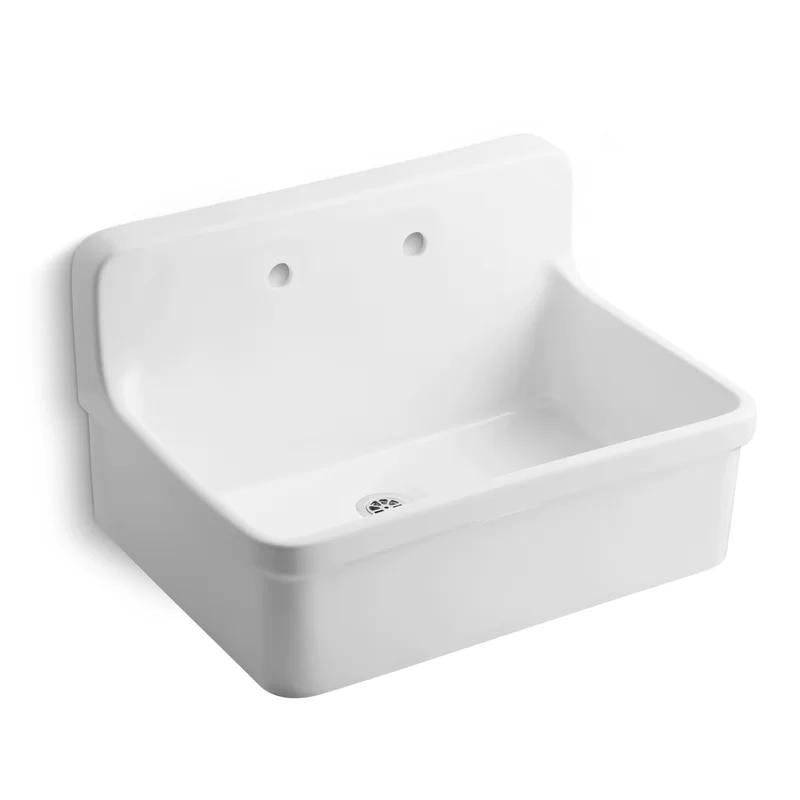 Gilford Classic White 30" Acrylic Wall-Mounted Utility Sink
