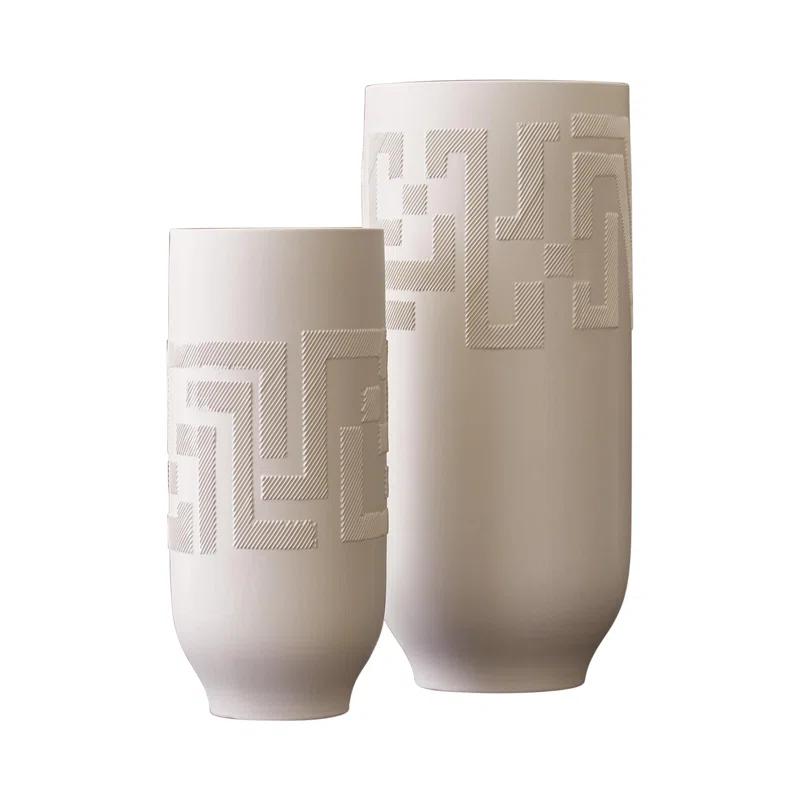 Global Views Chaco Vase-Matte White