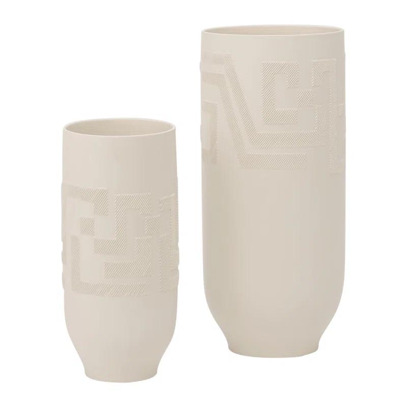 Global Views Chaco Vase-Matte White