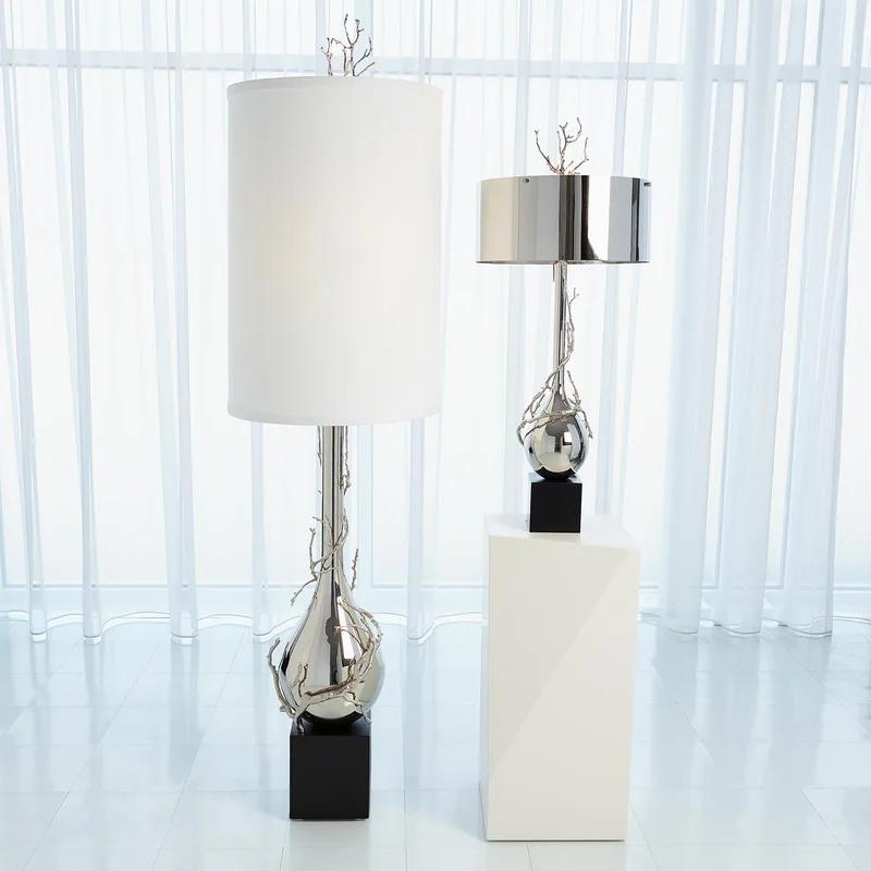 Edison Adjustable Nickel 2-Light Floor Lamp