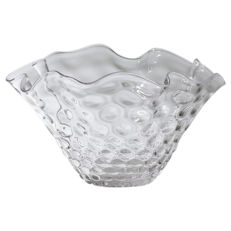 Honeycomb Optic Handcrafted Wavy Glass Bowl