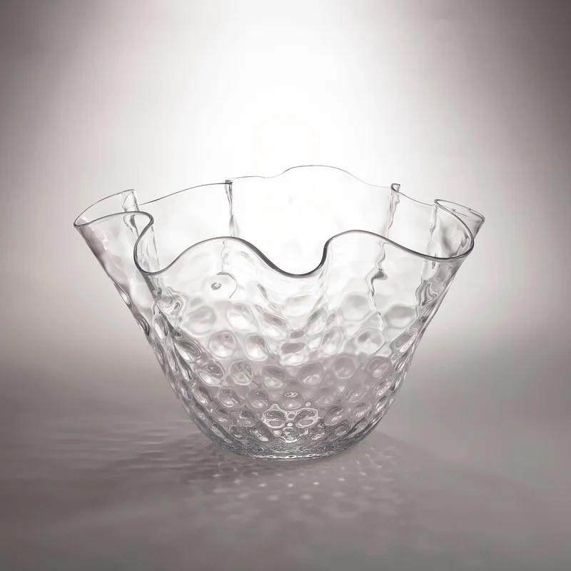 Honeycomb Optic Handcrafted Wavy Glass Bowl