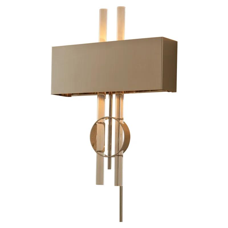 Elegant Dual-Light Nickel Sconce with Acrylic Rods and Dimmable Feature