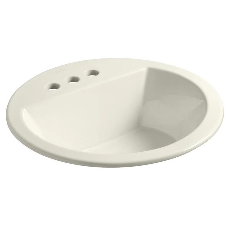 Bryant Ceramic Circular Drop-In Bathroom Sink with Overflow