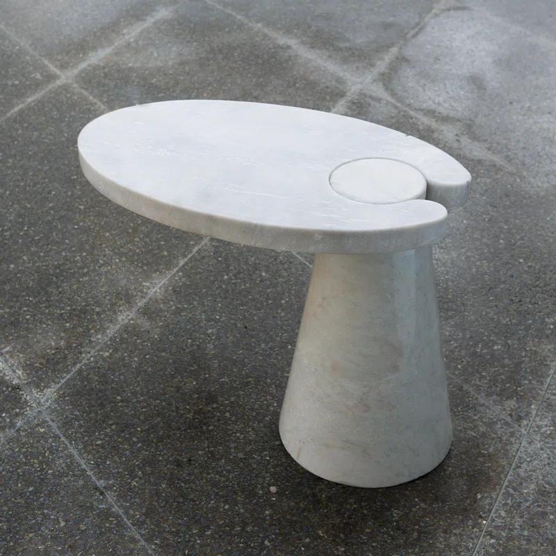 Cone Cantilever Table-White Marble