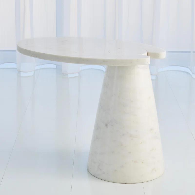 Cone Cantilever Table-White Marble