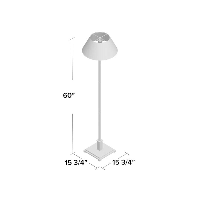 JONATHAN Y JYL6005B Roxy 60" Metal LED Floor Lamp, Contemporary, Transitional for living room, dinning room, bedroom, office Bulb Included, Brushed Brass