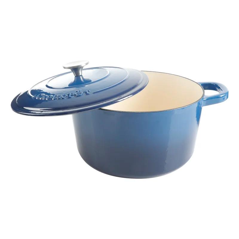 Sapphire Blue 10.6'' Enameled Cast Iron Dutch Oven