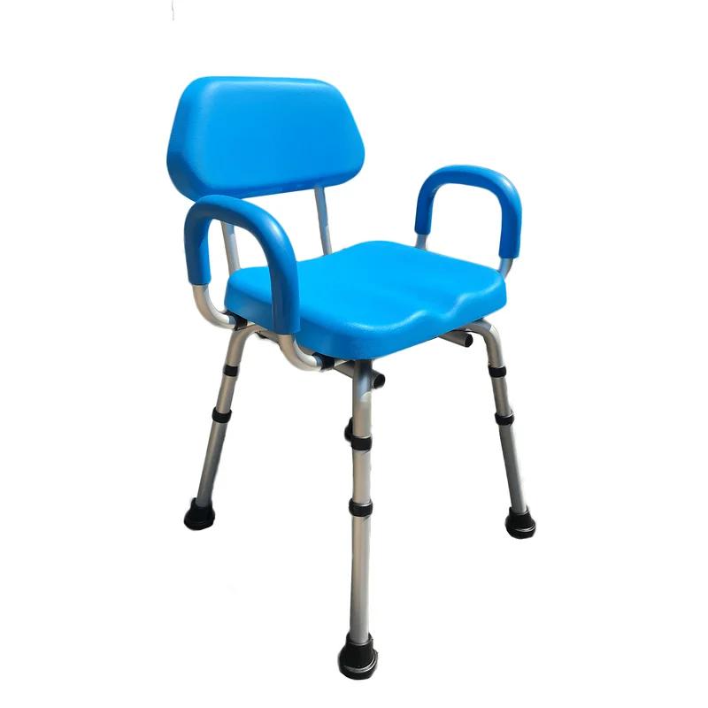 ComfortAble Deluxe Padded Shower Chair with Armrests, Solid Blue