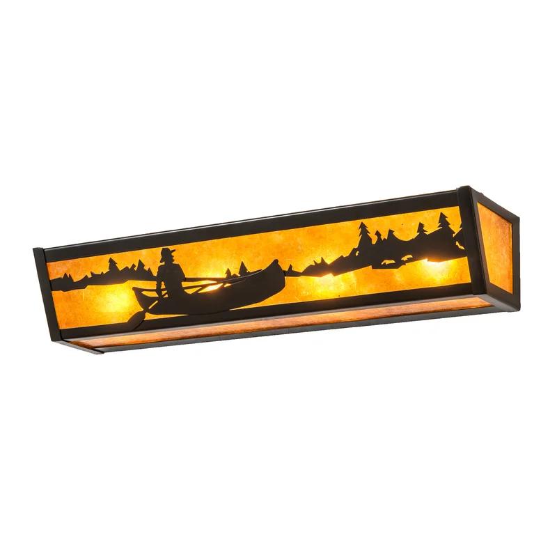 Woodland Canoe Lake 4-Light Bronze Vanity Wall Sconce