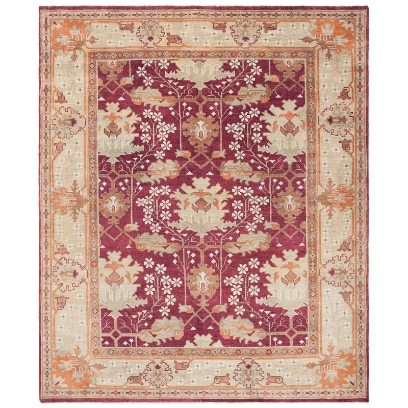 Elysian Red Wool 9' x 12' Hand-Knotted Oushak Area Rug