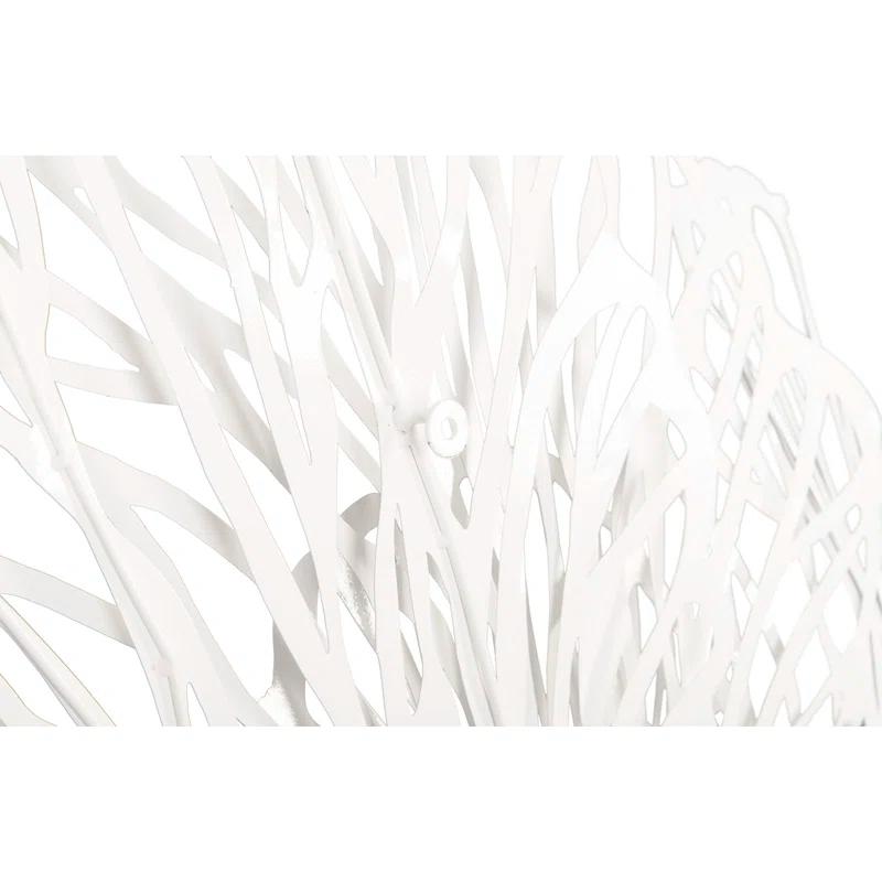 White Powder-Coated Metal Butterfly Wall Sculpture