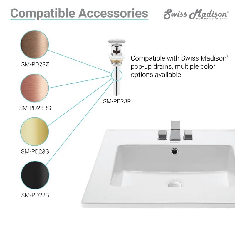 Ceramic 24" Single Bathroom Vanity Top