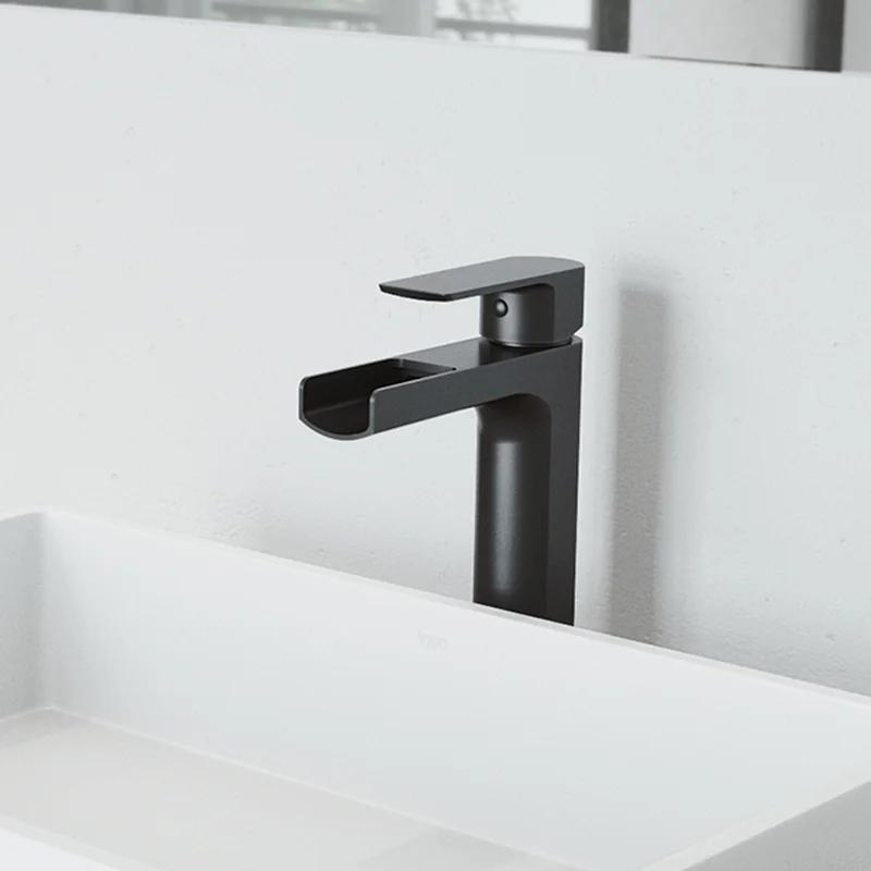 Matte Black Brass Single Handle Vessel Faucet