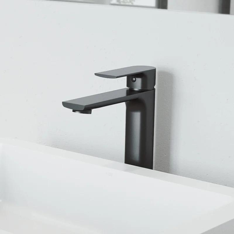 Norfolk Modern Matte Black Brass Vessel Sink Faucet