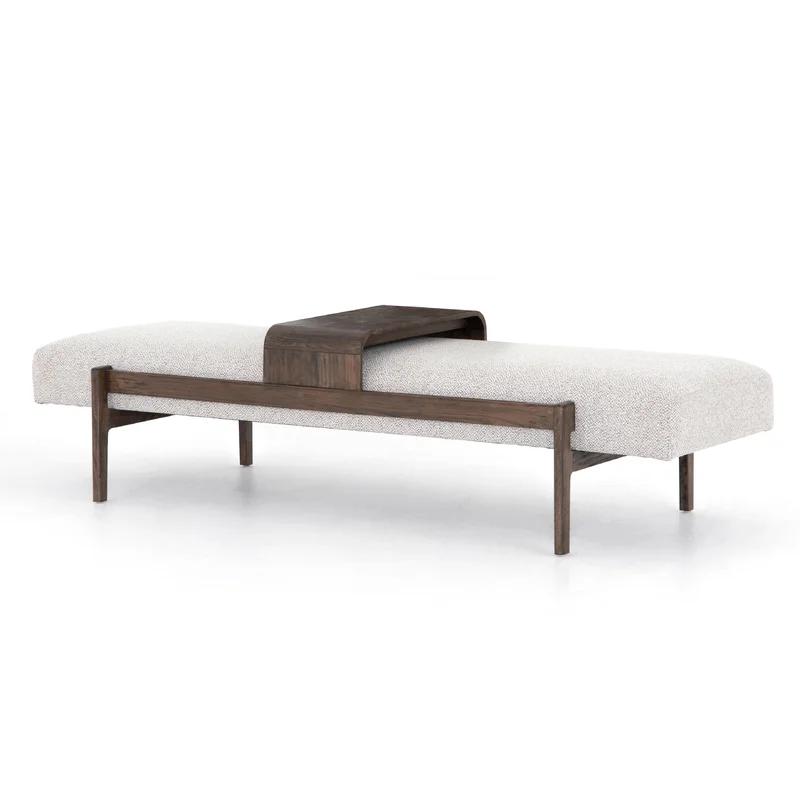 Sienna Vintage Inspired White and Brown Modern Bench