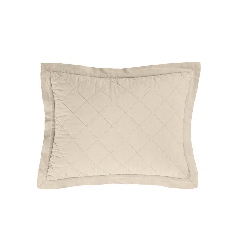 HiEnd Accents Diamond Linen Cotton Quilted Modern Rustic 12x16 inch Boudoir Pillow