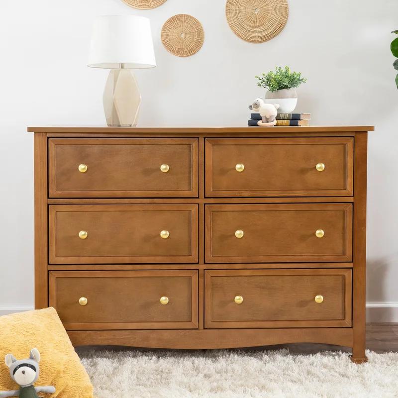 Kalani Chestnut 6-Drawer Double Wide Nursery Dresser