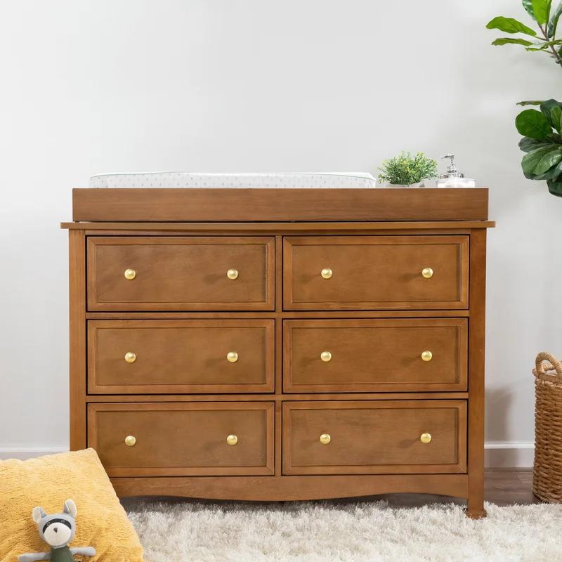 Kalani Chestnut 6-Drawer Double Wide Nursery Dresser