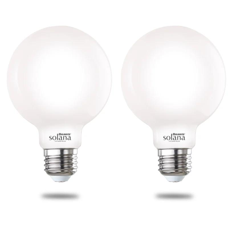 Solana Smart G25 Edison-Style Dimmable LED Bulb, 2-Pack, White