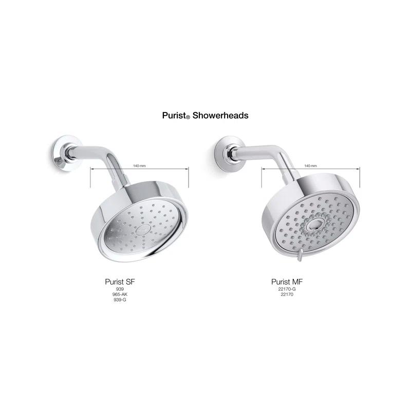 Purist Polished Chrome 5.5" Multifunction Wall-Mounted Showerhead