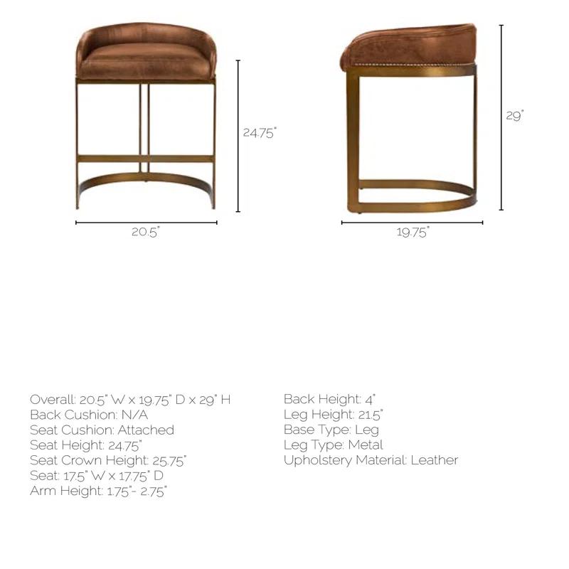 Bradley Genuine Leather Bar & Counter Stool