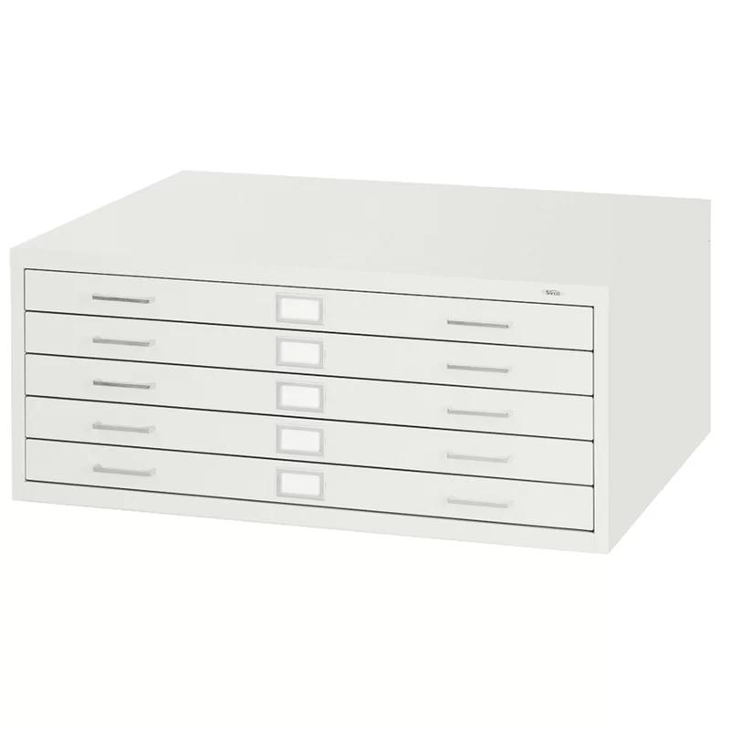 Safco White Steel 5-Drawer Flat File Cabinet for Large Documents