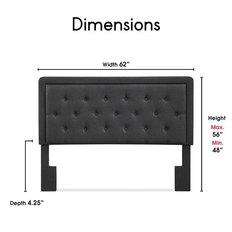 Elle Decor Amery Elle Décor Diamond Stitched Tufted Headboard with Padded Button-Tufting
