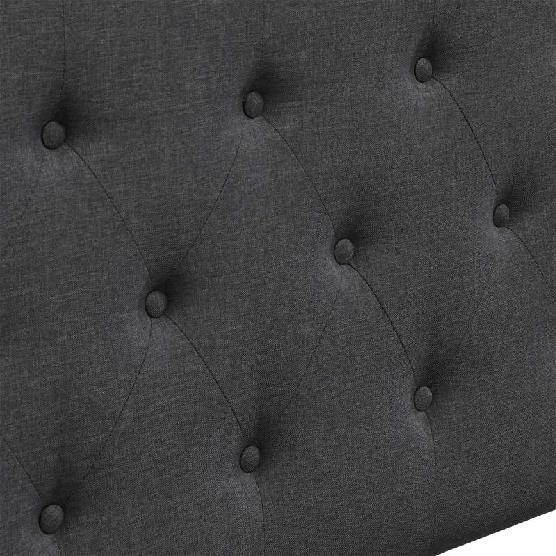 Charcoal Gray Upholstered Tufted Queen Headboard